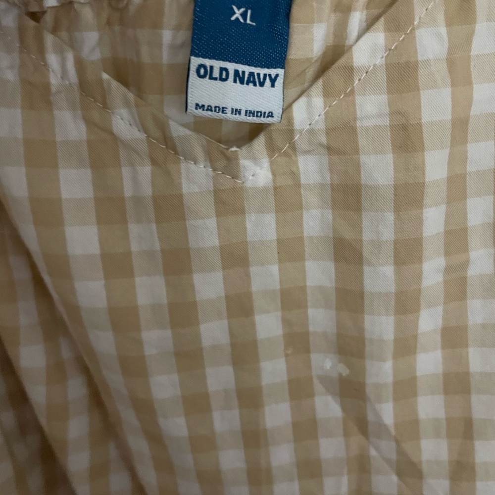 Old Navy Beige Gingham Maxi Dress - Picture 3 of 3